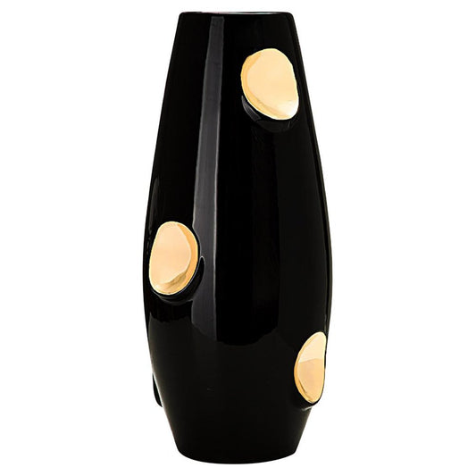 Eye Black Gold Ceramic Vase by Malwina Konopacka