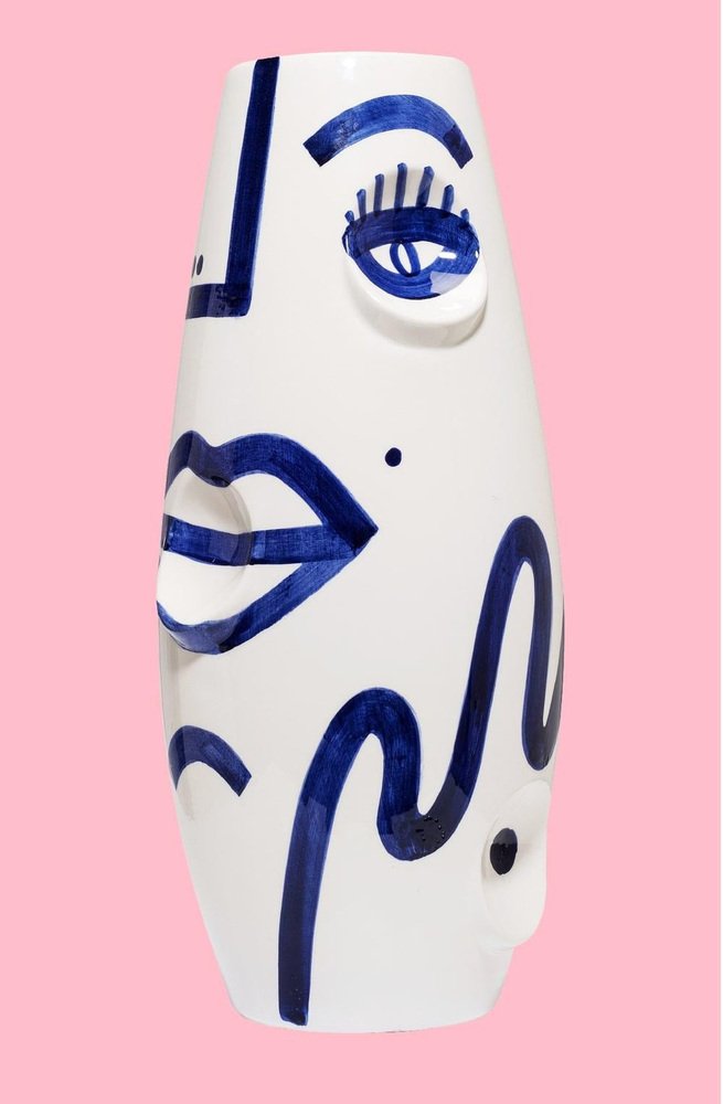 Eye Face Ceramic Vase by Malwina Konopacka