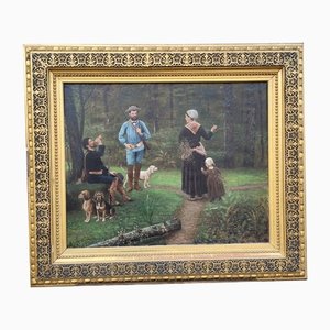 F Brillaud, Hunting Scenes, 19th Century, Oil Paintings on Canvas, Set of 2-SYQ-1283446