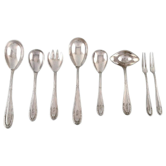 F&K Serving Parts in Plated Silver, 1930s, Set of 8