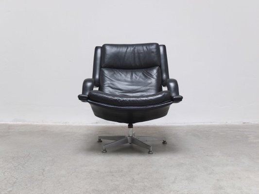 F152 Lounge Chairs in Black Leather by Geoffrey Harcourt for Artifort, 1970s-MHV-1746715