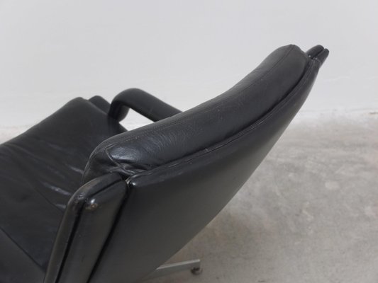 F152 Lounge Chairs in Black Leather by Geoffrey Harcourt for Artifort, 1970s-MHV-1746715