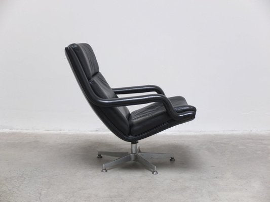 F152 Lounge Chairs in Black Leather by Geoffrey Harcourt for Artifort, 1970s-MHV-1746715