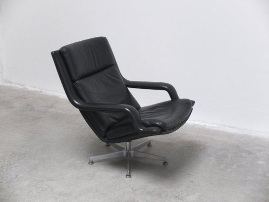 F152 Lounge Chairs in Black Leather by Geoffrey Harcourt for Artifort, 1970s-MHV-1746715