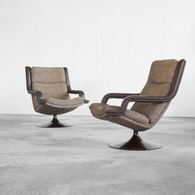 F152 Lounge Chairs with Ottoman attributed to Geoffrey Harcourt for Artifort, 1975, Set of 3-LPQ-1784875