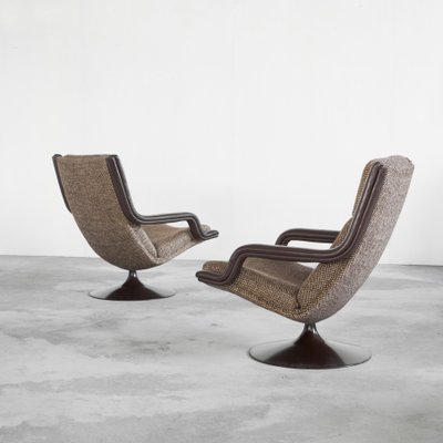 F152 Lounge Chairs with Ottoman attributed to Geoffrey Harcourt for Artifort, 1975, Set of 3-LPQ-1784875