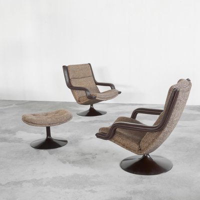 F152 Lounge Chairs with Ottoman attributed to Geoffrey Harcourt for Artifort, 1975, Set of 3-LPQ-1784875