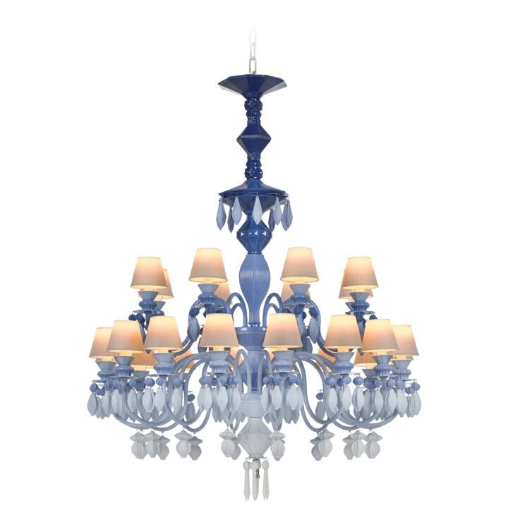 Belle de Nuit 24 Lights Chandelier by Lladró #Blue (CE/UK/CCC)