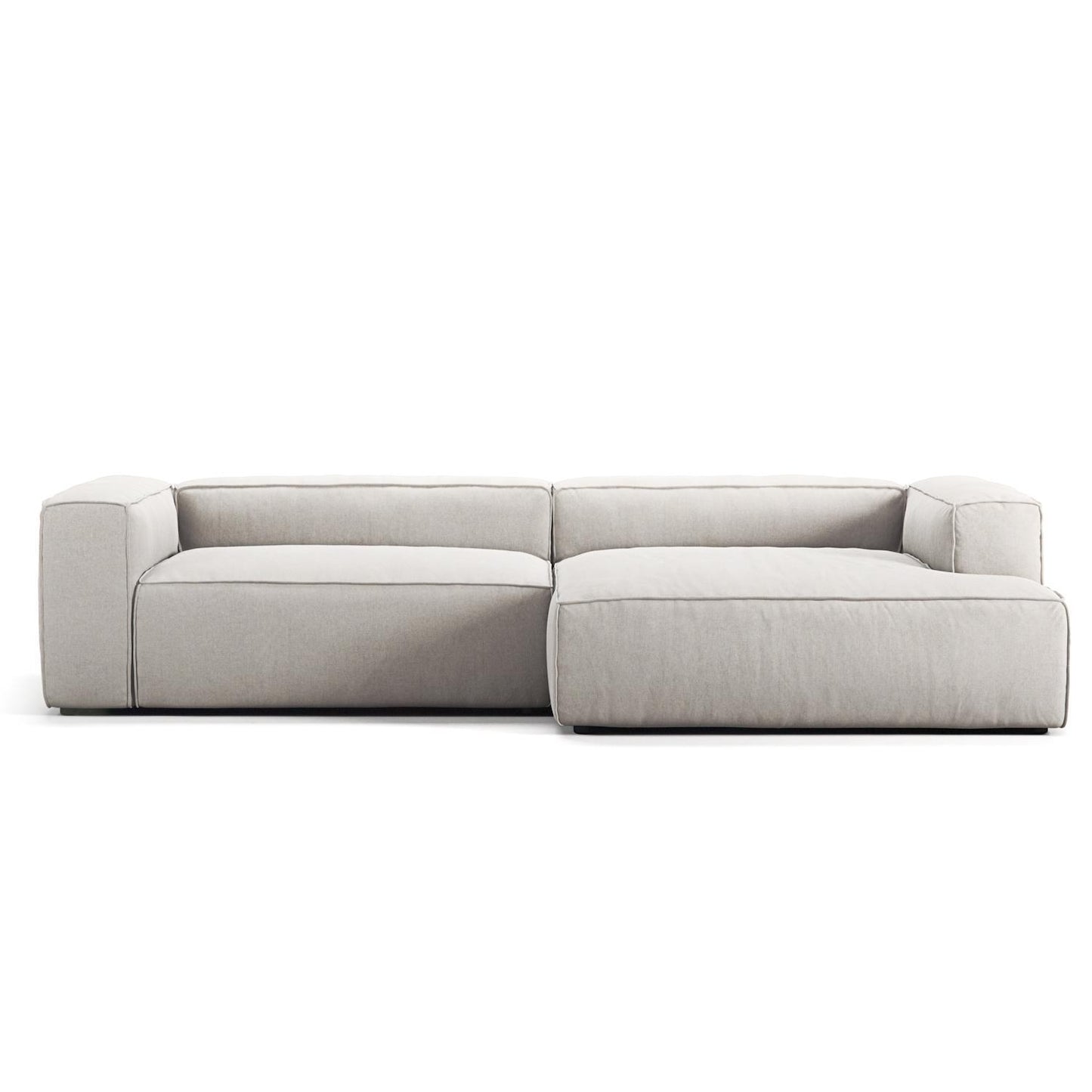 Decotique Grand 3-Seater Sofa Chaise Longue Right Moonwhite