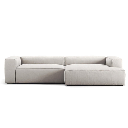 Decotique Grand 3-Seater Sofa Chaise Longue Right Moonwhite
