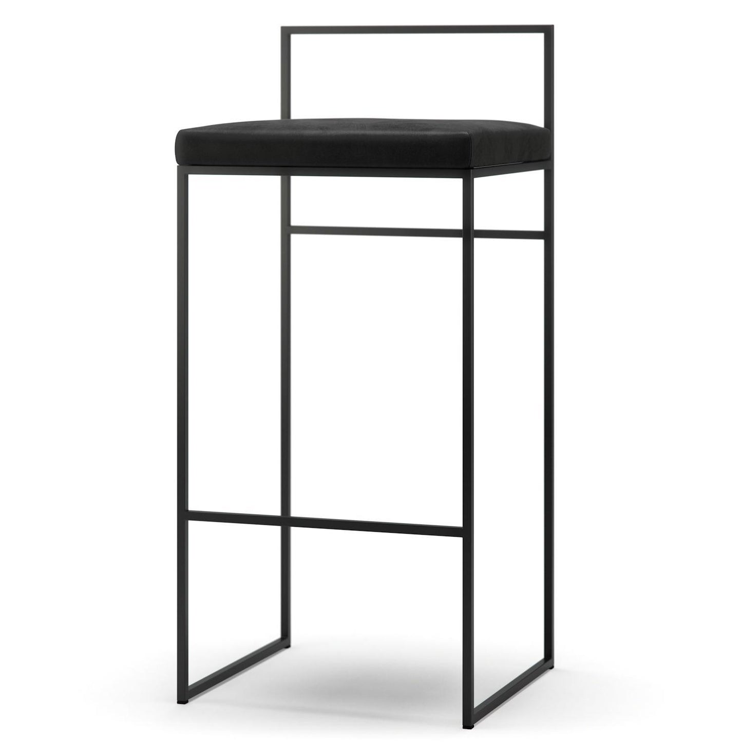 Department Bar Stool with Backrest 90 cm Black/Black Velvet