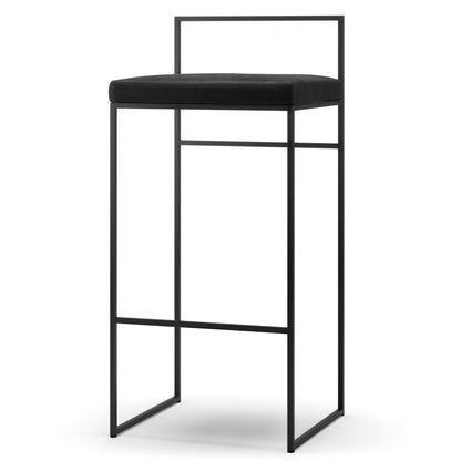Department Bar Stool with Backrest 90 cm Black/Black Velvet