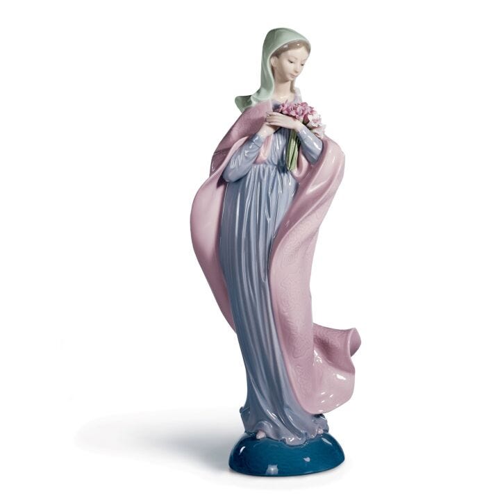 Our Lady with Flowers Figurine by Lladró