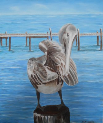 Fabienne Delord-Descourvières, Pelican, 2015, Oil on Canvas-CHG-917011