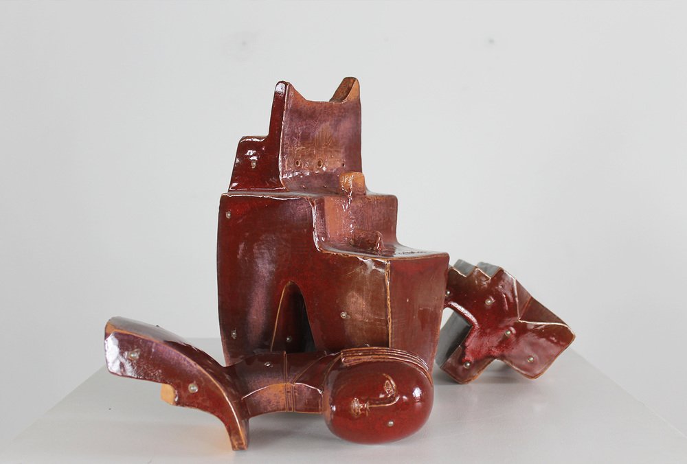 Fabio Provinciali, Sculpture, 1999, Glazed Terracotta with Metal Studs