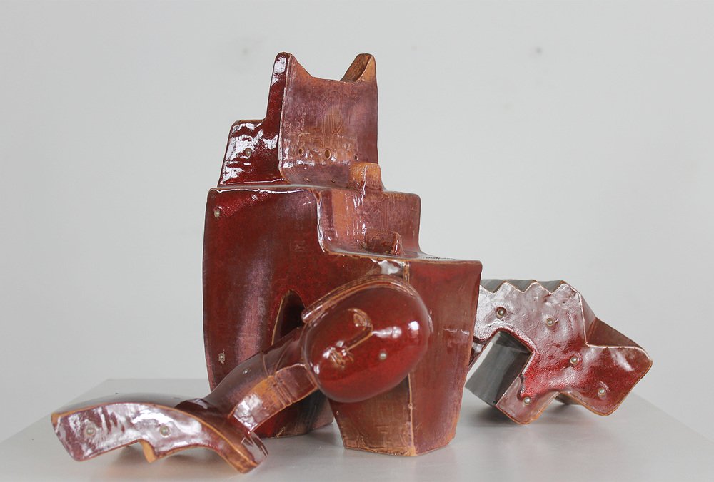 Fabio Provinciali, Sculpture, 1999, Glazed Terracotta with Metal Studs