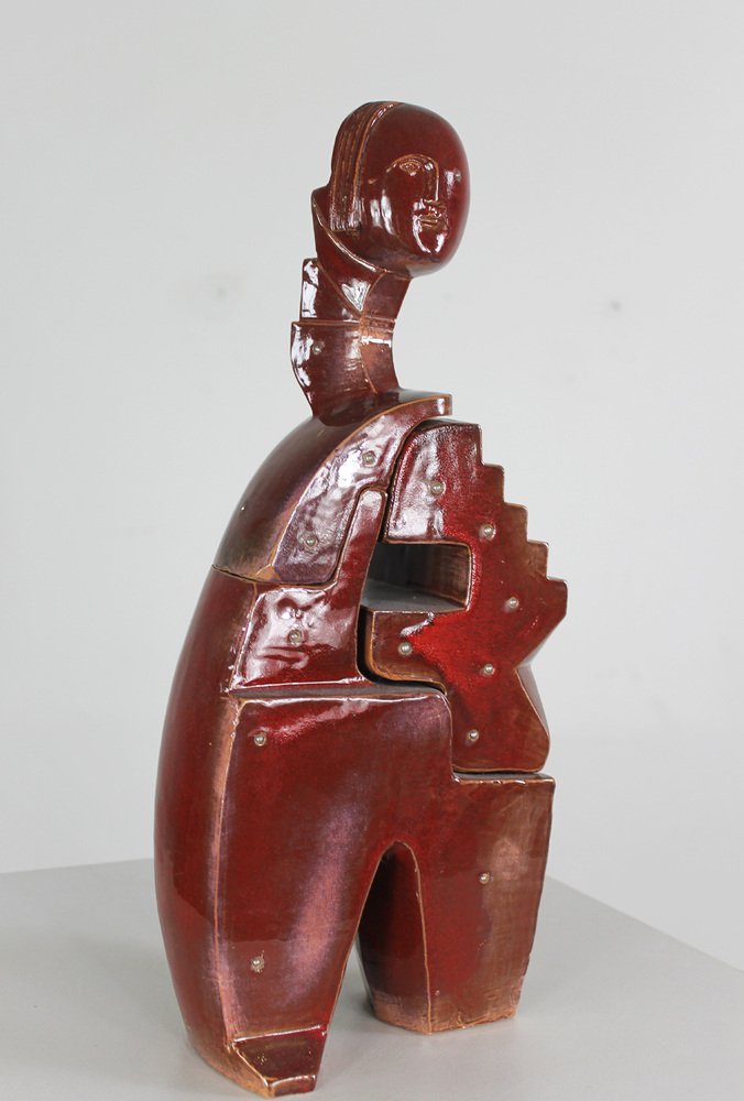 Fabio Provinciali, Sculpture, 1999, Glazed Terracotta with Metal Studs