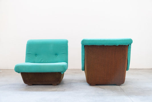 Fabric & Fiberglass Lounge Chairs from Lev & Lev, 1970s., Set of 2