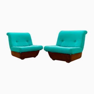 Fabric & Fiberglass Lounge Chairs from Lev & Lev, 1970s., Set of 2-KNM-1718211