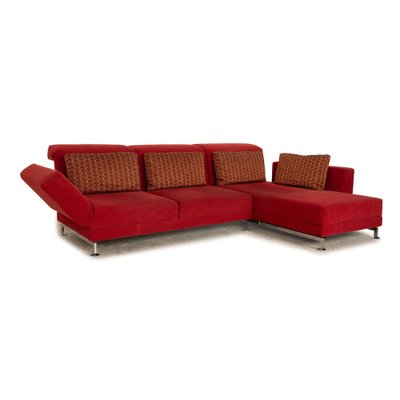 Fabric Sofa and Chaise Lounge in Red from Brühl Moule, Set of 2-RQW-1789453