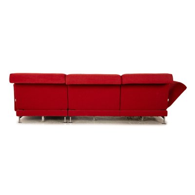 Fabric Sofa and Chaise Lounge in Red from Brühl Moule, Set of 2-RQW-1789453