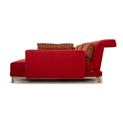 Fabric Sofa and Chaise Lounge in Red from Brühl Moule, Set of 2-RQW-1789453