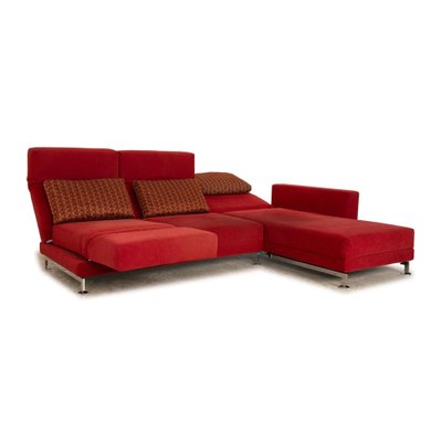 Fabric Sofa and Chaise Lounge in Red from Brühl Moule, Set of 2-RQW-1789453