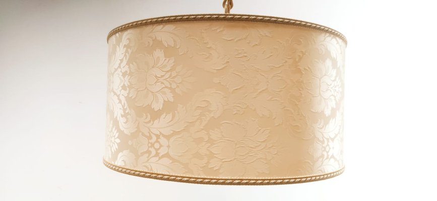 Fabric Suspension Light with Gold Silk Cord-QLH-1175119