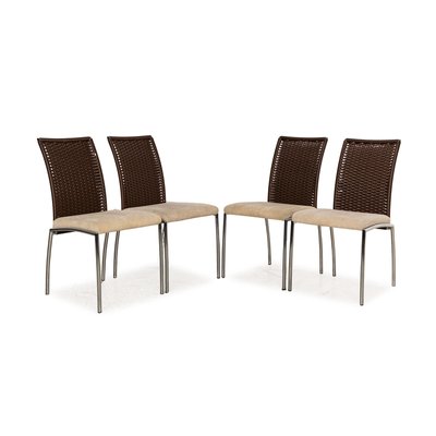 Fabric & Wicker Dining Chairs from Venjakob, Set of 4-RQW-2016704