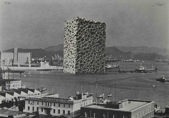 Fabrizio Plessi, Emergency Sponge in Case of High Tide in Venice, Original Offset Print, 1972