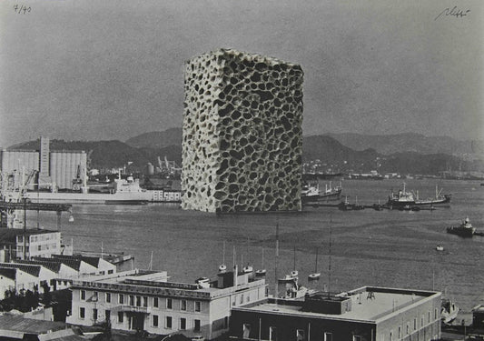 Fabrizio Plessi, Emergency Sponge in Case of High Tide in Venice, Original Offset Print, 1972