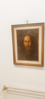 Face of Jesus, 1800s, Oil on Canvas, Framed-QLH-1742727