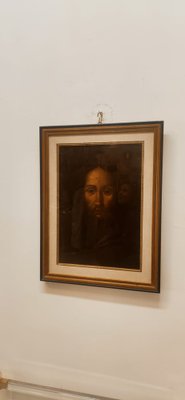 Face of Jesus, 1800s, Oil on Canvas, Framed-QLH-1742727