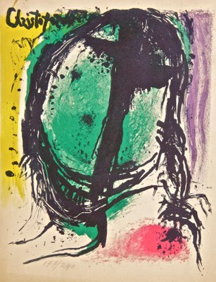 Face - Original Lithograph by J. Cristoforou - 1964 1964-ZCI-755408