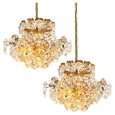 Faceted Crystal Chandeliers by Kinkeldey for Bakalowits & Söhne, 1970s, Set of 2-VDW-1300446