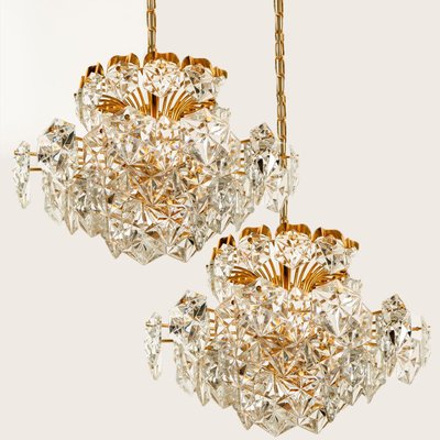 Faceted Crystal Chandeliers by Kinkeldey for Bakalowits & Söhne, 1970s, Set of 2-VDW-1300446