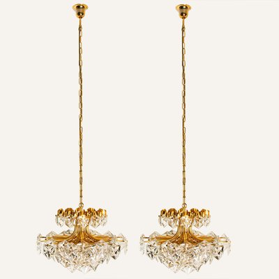 Faceted Crystal Chandeliers by Kinkeldey for Bakalowits & Söhne, 1970s, Set of 2-VDW-1300446