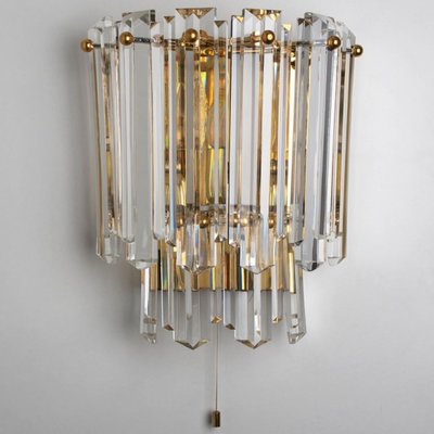 Faceted Glass and Gilt Brass Sconce attributed to J. T. Kalmar for Kalmar, 1970s-VDW-1395272