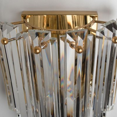 Faceted Glass and Gilt Brass Sconce attributed to J. T. Kalmar for Kalmar, 1970s-VDW-1395272