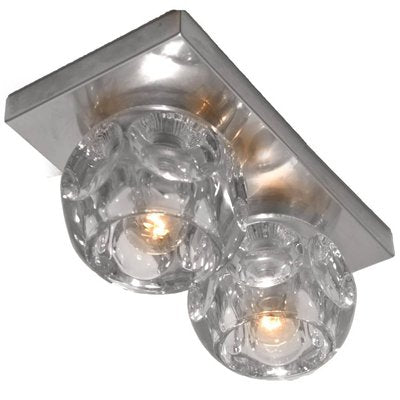 Faceted Glass on Chrome Light Fixtures from Peill & Putzler, 1970s, Set of 4-VDW-713875