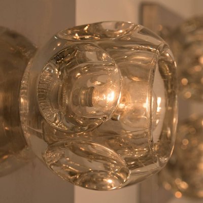 Faceted Glass on Chrome Light Fixtures from Peill & Putzler, 1970s, Set of 4-VDW-713875