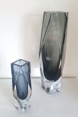 Faceted Murano Glass Vase from Nason, 1960s, Set of 2-QDP-1016653