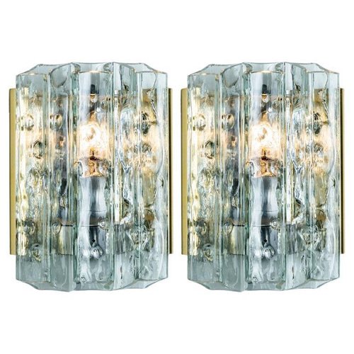 Faceted Tubes Wall Lights attributed to Doria Leuchten, 1960s, Set of 2