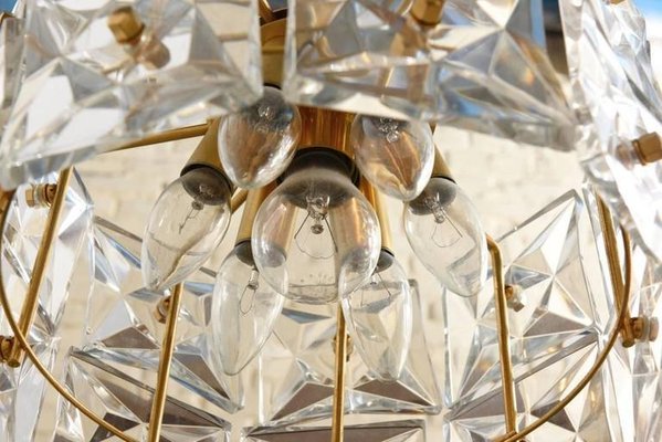 Faceted Two-Tier Crystal Chandelier from Kinkeldey, 1970s-KL-620299