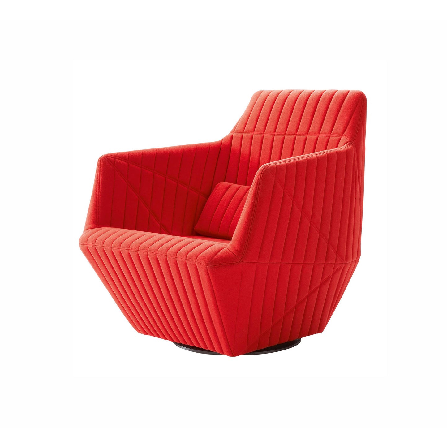 Facett - Swivel Fabric Armchair With Armrests by Ligne Roset