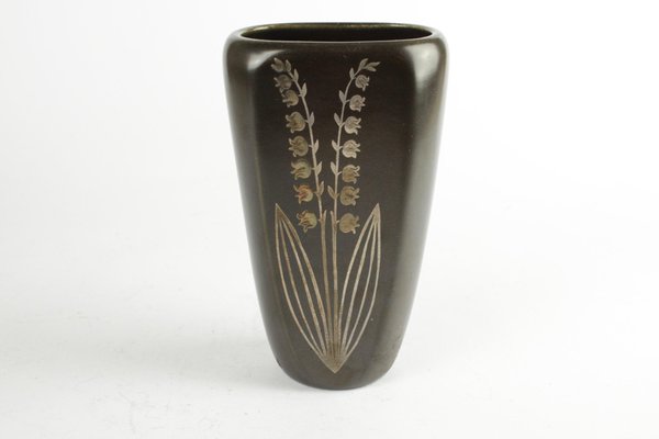 Facett Vase in Silver on Ceramic by Sven Jonsson for Gustavsberg-HYQ-1226385