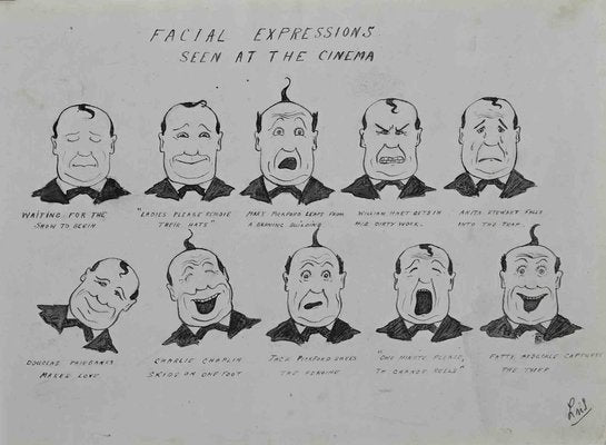 Facial Expressions Seen at the Cinema, Drawing, 1940s-ZCI-1163394