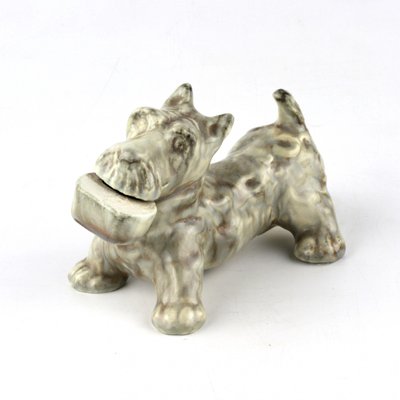 Faience Scotch Terrier Figurine from Kuznetsov Factory, Russia-WMV-1129402