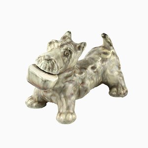 Faience Scotch Terrier Figurine from Kuznetsov Factory, Russia-WMV-1129402