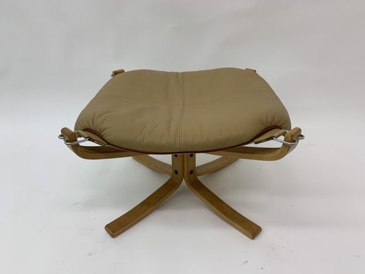 Falcon Leather Hocker Chair by Sigurd Ressel for Vatne Furniture, 1970s-BGP-1231473